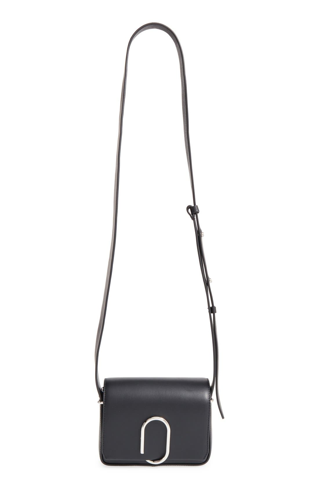 'Mini Alix' Leather Shoulder Bag, Alternate, color, BLACK