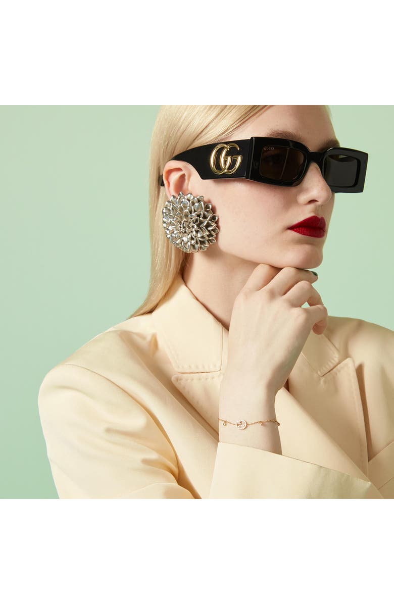 Gucci Interlocking-G Diamond Bracelet, Alternate, color, Gold