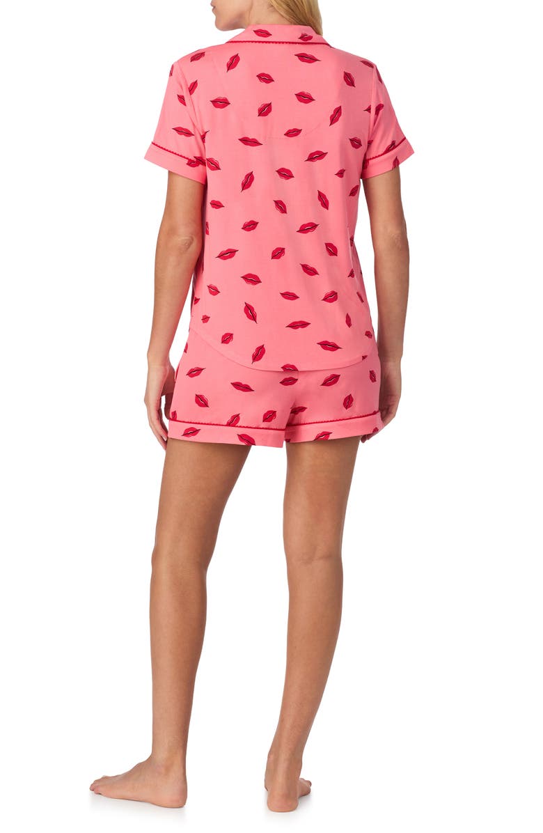 Kate Spade New York print short pajamas, Alternate, color, Dark Pink Print