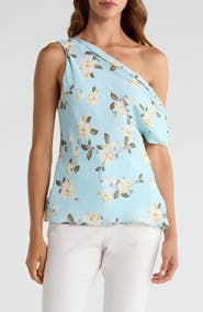 Favorite Daughter The Side Note One-Shoulder Floral Top