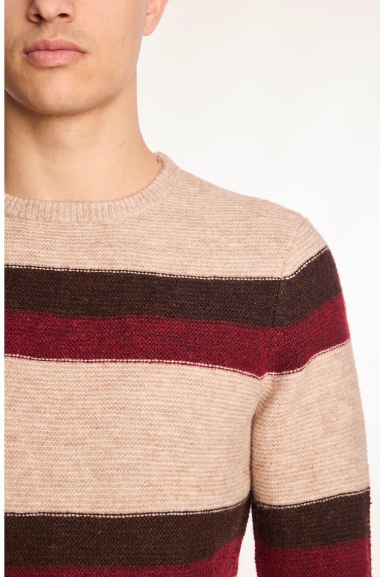 Stripe Crewneck Sweater, Alternate, color, CHERRY COFFEE STRIPE