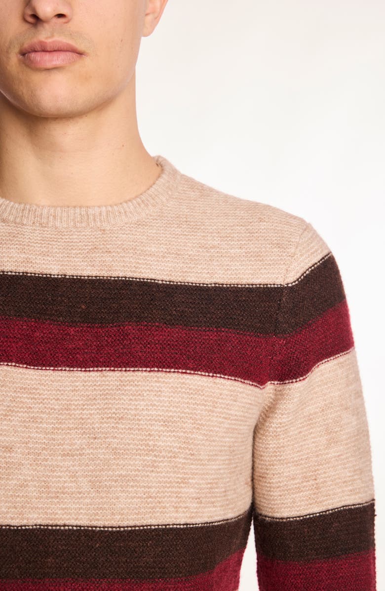 PAISLEY & GRAY Stripe Crewneck Sweater, Alternate, color, Cherry Coffee Stripe