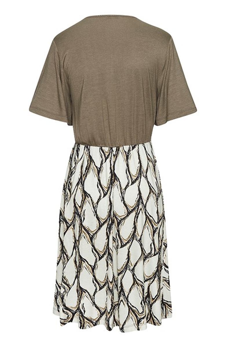 LASCANA Women's 2-In-1 Short Sleeve Dress, Alternate, color, Ivory Khaki