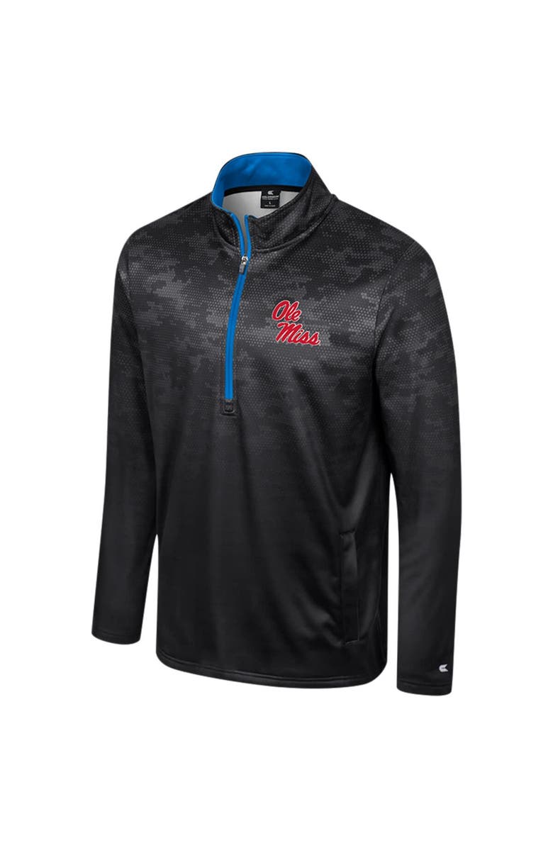 COLOSSEUM Men's Colosseum  Black Ole Miss Rebels The Machine Half-Zip Jacket, Alternate, color, Black