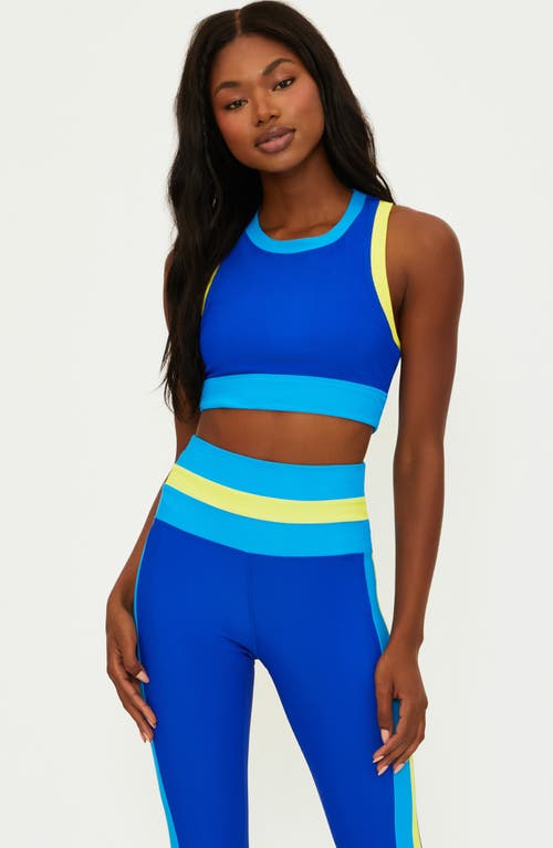 Beach Riot Gwen Rib Colorblock Sports Bra In Riviera Colorblock