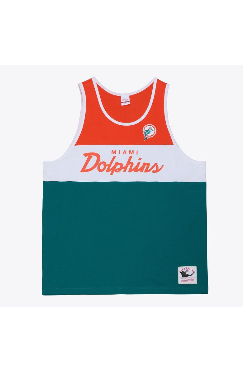 Mitchell & Ness Men's Mitchell & Ness  Aqua/Orange Miami Dolphins Head Coach Tank Top, Main, color, Aqua