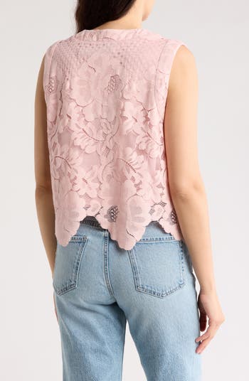 Floral Lace Button-Up Top