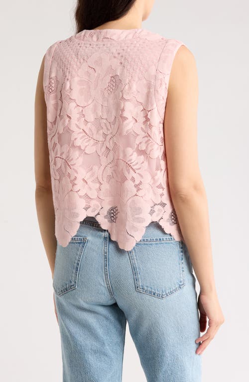 Shop Forgotten Grace Floral Lace Button-up Top In Blush