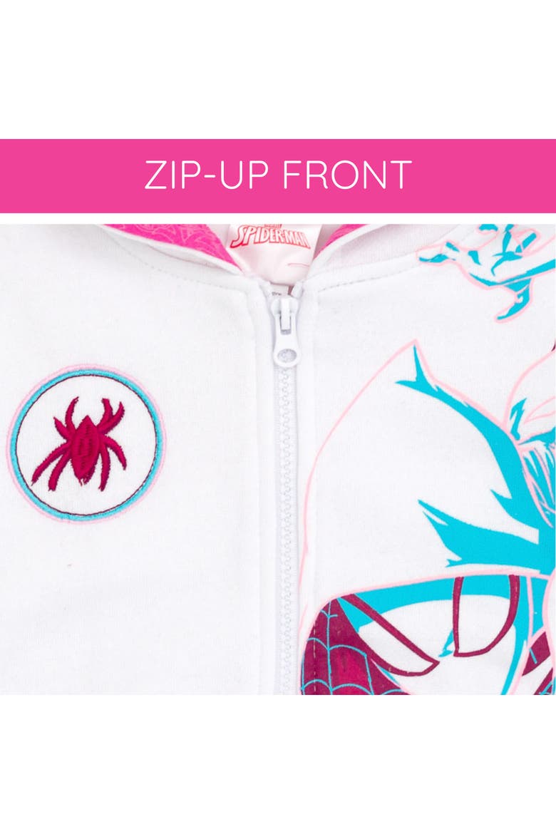 Spider-Man Fleece Zip-Up Hoodie, Alternate, color, Ghost Spider Teal