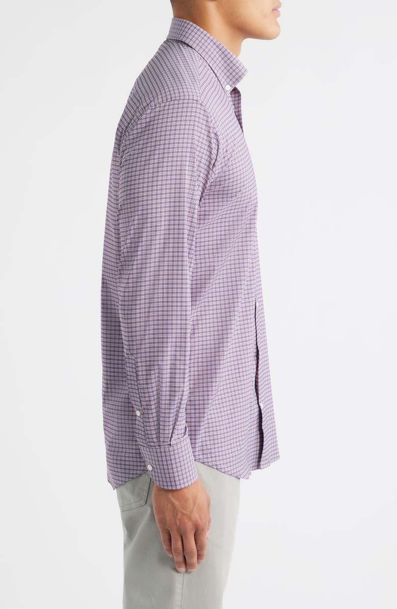 Peter Millar Petaluma Check Performance Twill Button-Down Shirt, Alternate, color, Parisian Fig