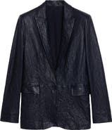 Zadig & Voltaire Valse Crinkled Leather Blazer