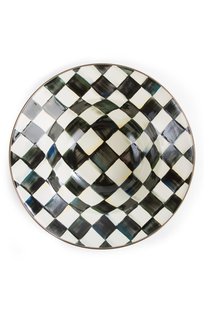 MACKENZIE CHILDS Courtly Check Enamel Serving Bowl, Alternate, color, Black/ White