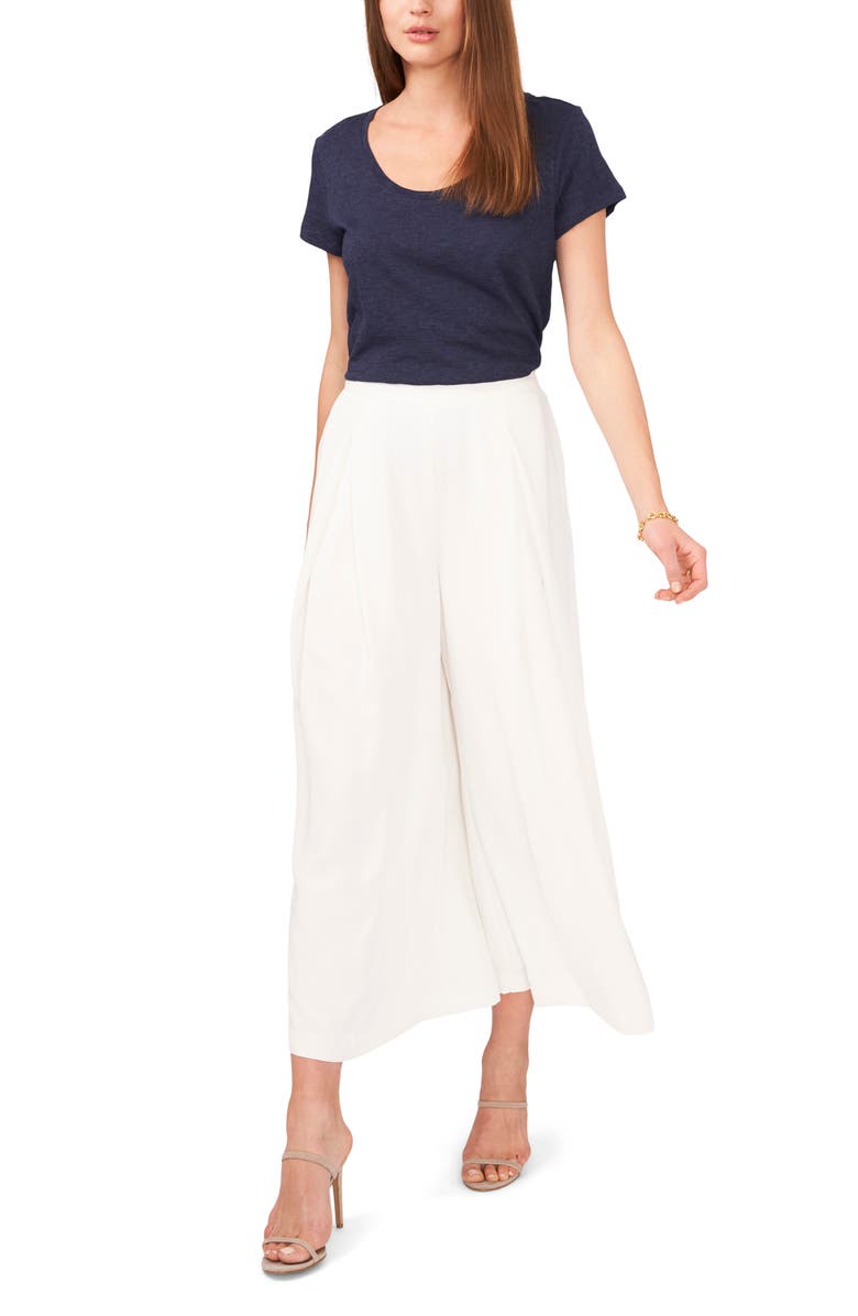 Vince Camuto Crêpe de Chine Wide Leg Crop Pants, Alternate, color, 