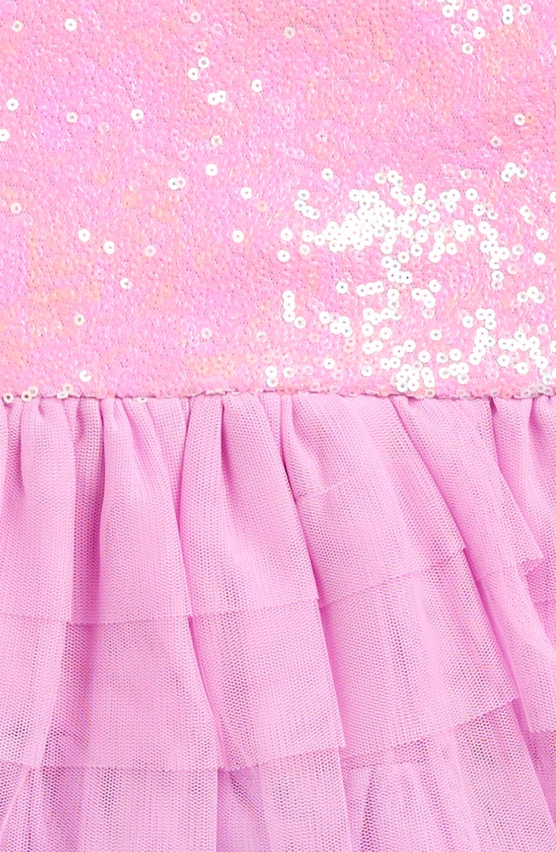 Zunie Kids' Sequin Bodice Ruffle Party Dress, Alternate, color, Lavender