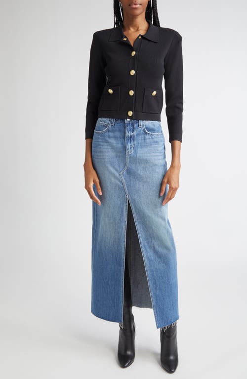 L Agence Kumi Cropped Jacket In Black In Black