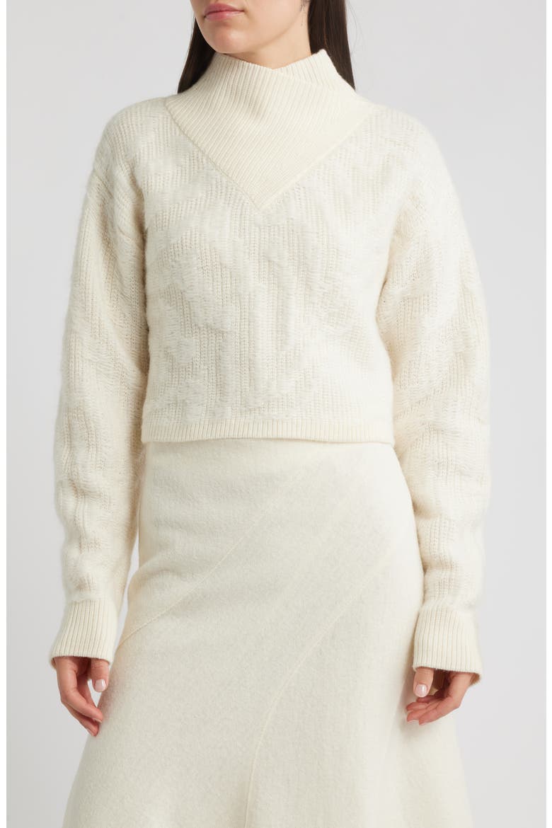 Fisura Virgin Wool & Mohair Blend Sweater, Main, color, SOFT CREAM