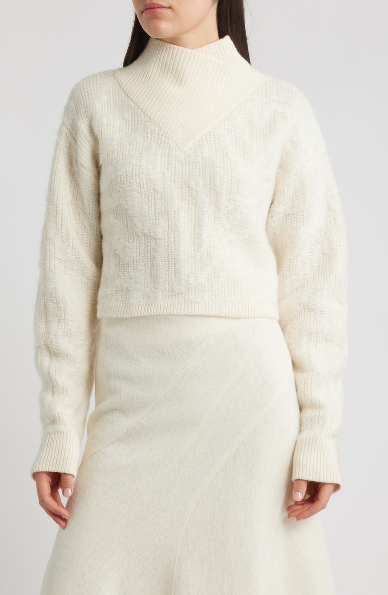 BOSS Fisura Virgin Wool & Mohair Blend Sweater, Main, color, Soft Cream