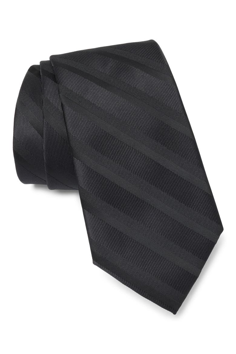 Roger Stripe Tie, Main, color, BLACK