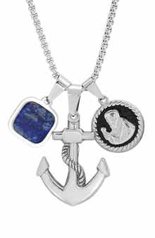 Men's Stainless Steel Anchor Pendant Necklace