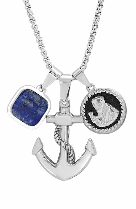 Men's Stainless Steel Anchor Pendant Necklace