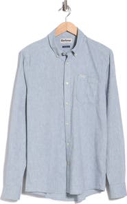 Barbour Nelson Tailored Fit Solid Linen & Cotton Button-Down Shirt
