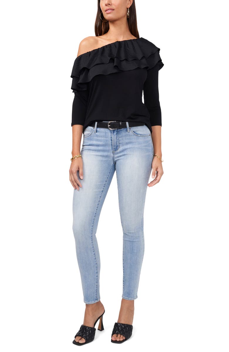 Vince Camuto Ruffle One Shoulder Top, Alternate, color, 