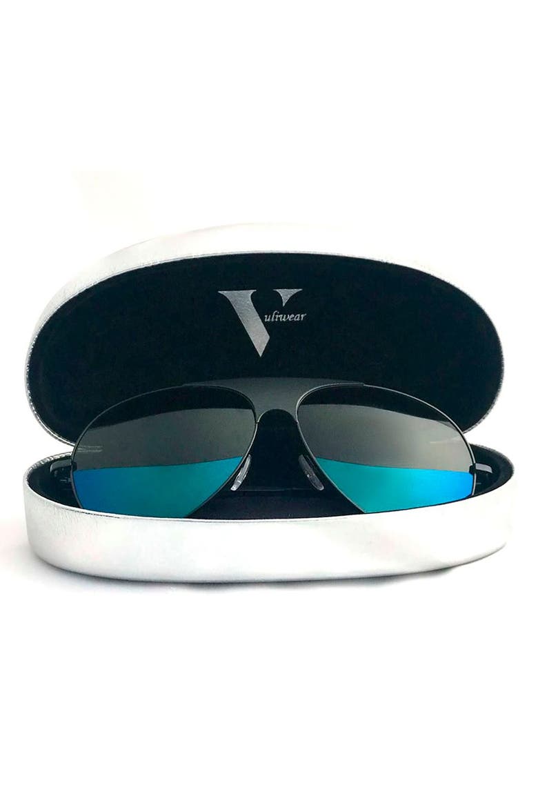 Elevated Aviator Polarized Sunglasses, Alternate, color, BlkNBlu