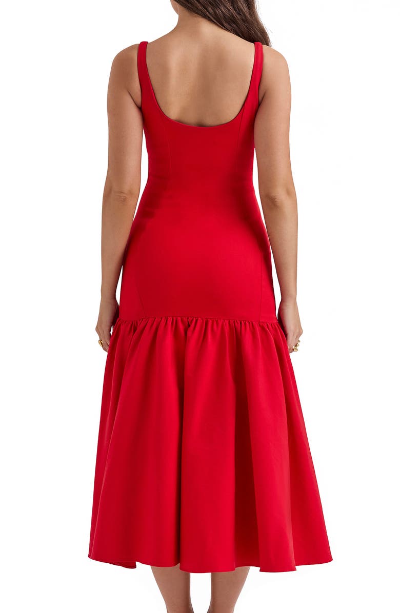 HOUSE OF CB Amore Midi Dress, Alternate, color, Scarlet