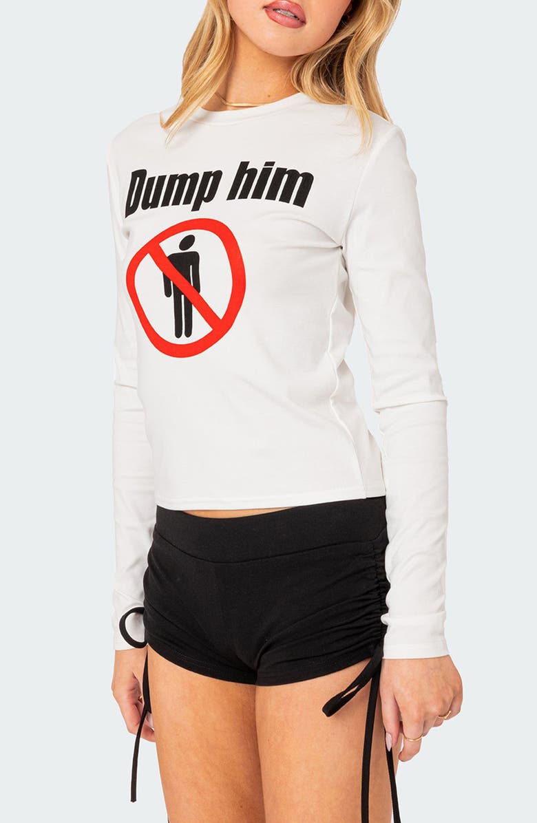 EDIKTED Dump Him Long Sleeve T-Shirt, Alternate, color,