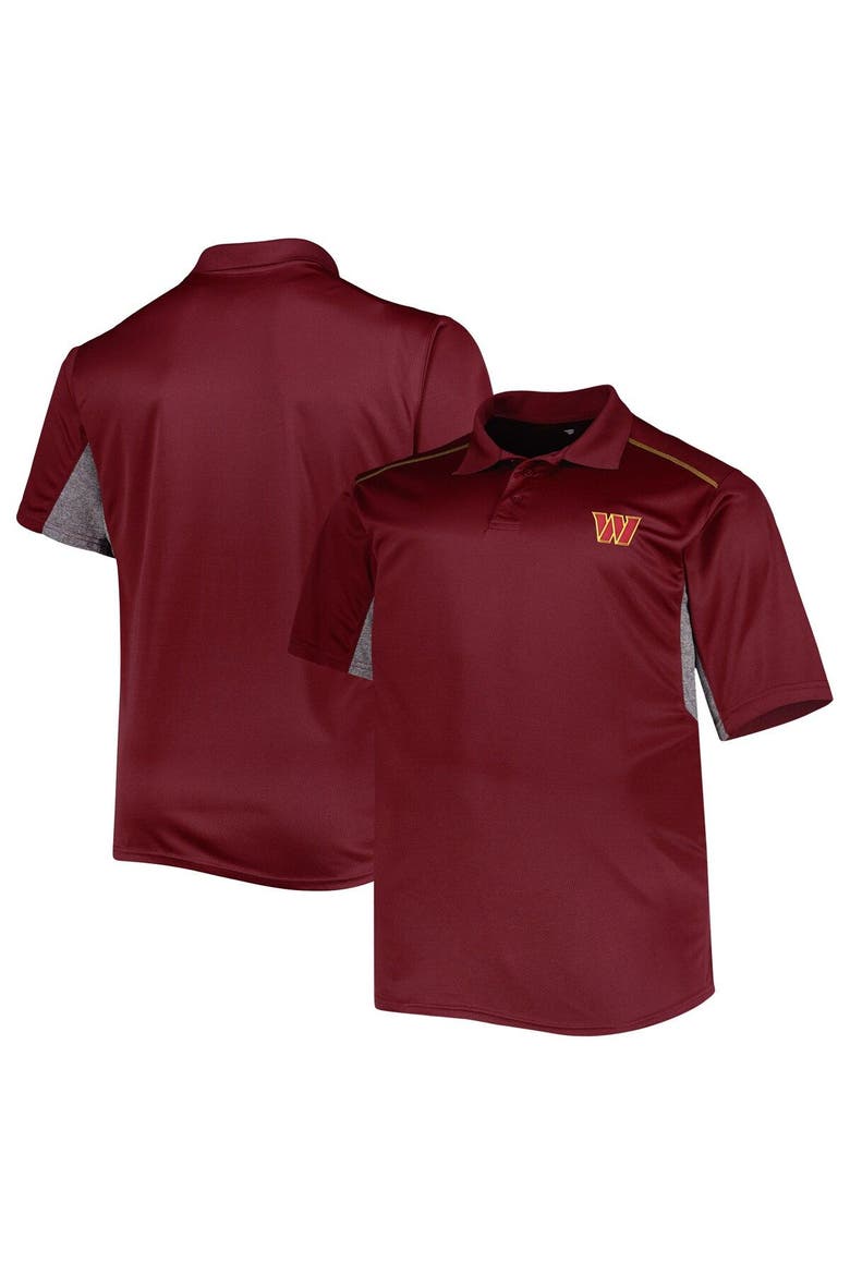 Men's Burgundy Washington Commanders Big & Tall Team Color Polo, Main, color, Burgundy