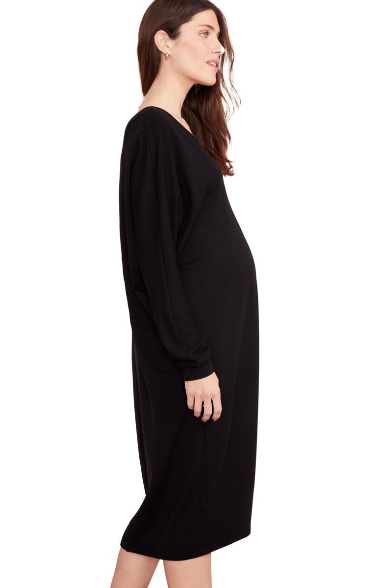HATCH The Visitor Hospital Long Sleeve Maternity Midi Dress, Alternate, color, 