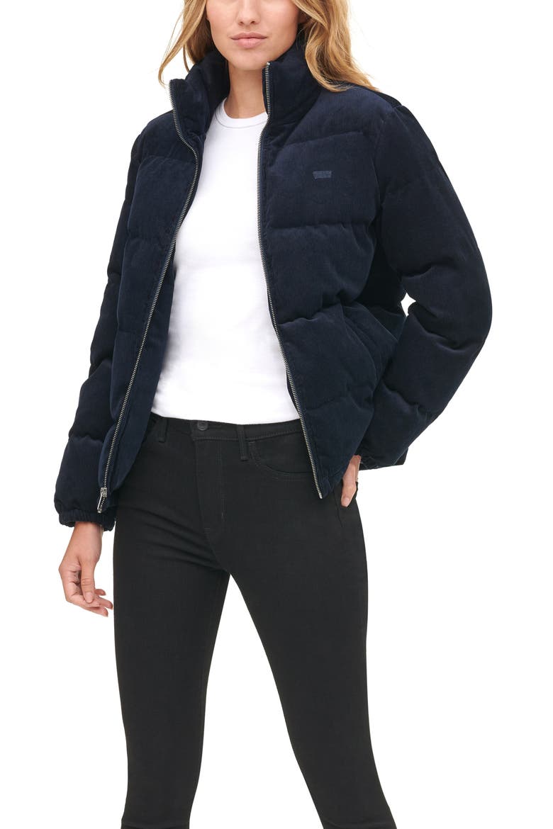 Levi's® Corduroy Puffer Jacket, Alternate, color, NAVY
