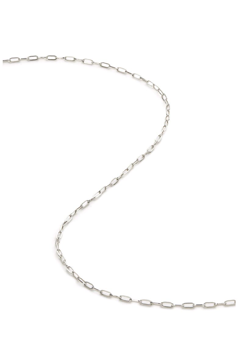 Gold Paperclip Necklace, Alternate, color, White Gold