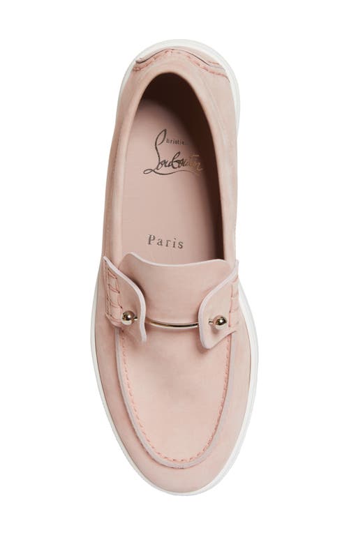 Christian Louboutin Chambeliboat Leather Boat Shoe In Pink