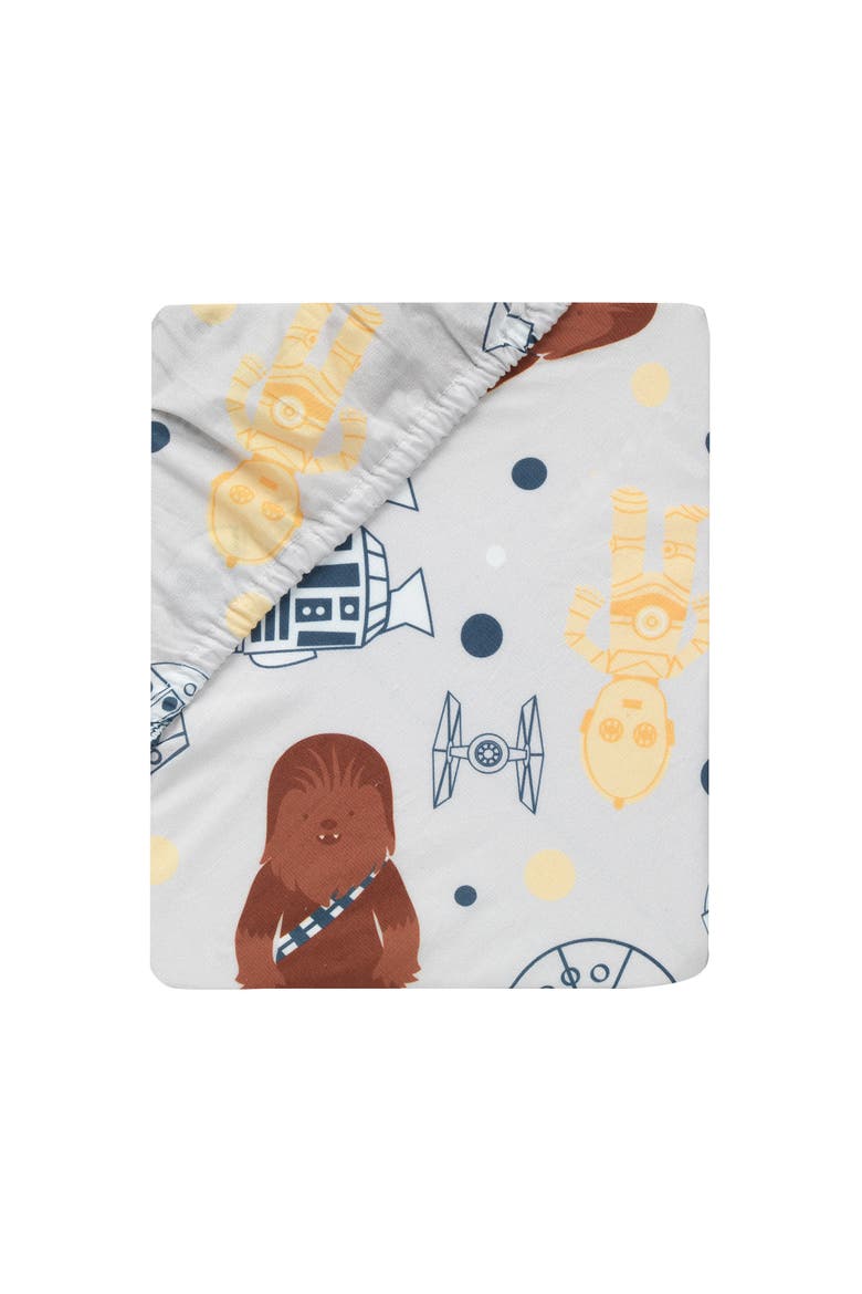 Star Wars Signature Millennium Falcon 100% Cotton Fitted Crib Sheet, Alternate, color, Grey