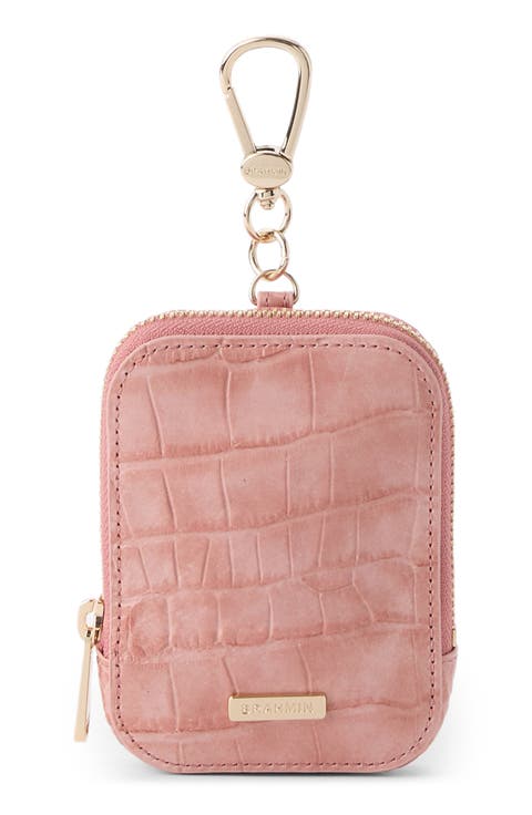 Katelynn Croc Embossed Leather Coin Pouch
