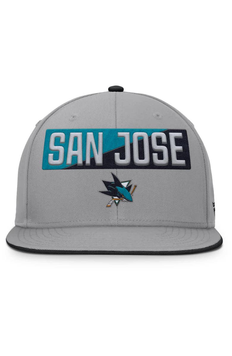 FANATICS Men's Fanatics Gray San Jose Sharks Fundamentals Duo Split Logo Snapback Hat, Alternate, color, Gray