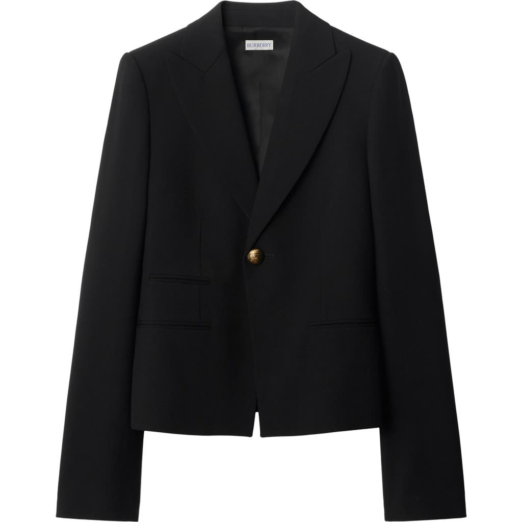 Burberry Wool Tailored Jacket In Black