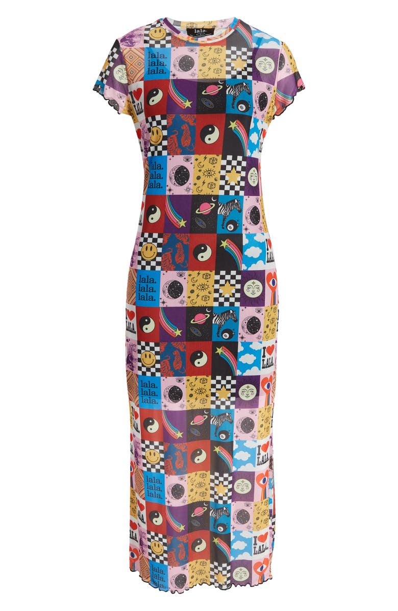 Dressed in Lala Patchwork Print Mesh Dress, Alternate, color, Lala World