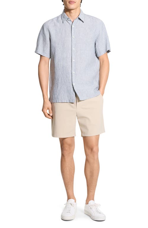 Theory Irving Linen Stripe Standard Fit Button Down Shirt