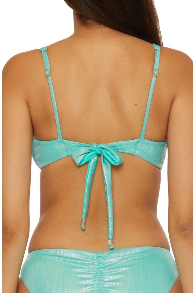 Origami Knotted Bikini Top, Alternate, color, AQUA SEA
