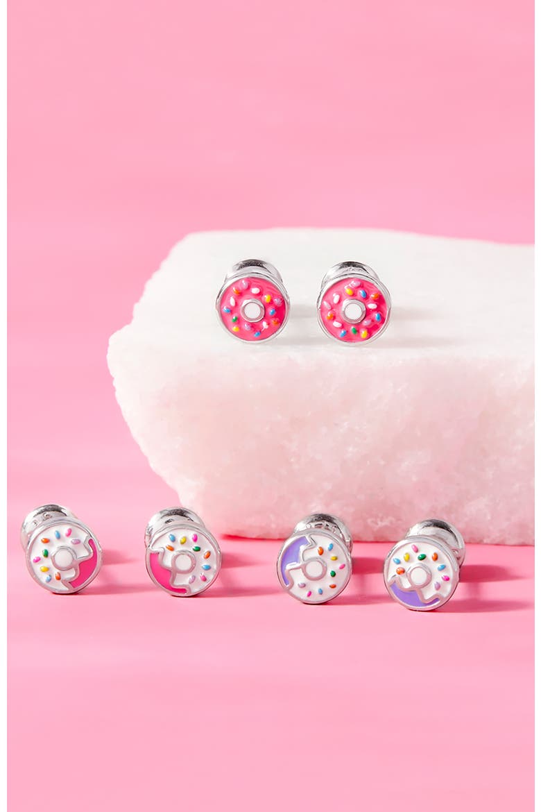 Frosted with Sprinkles Donut Earrings, Alternate, color, Purple
