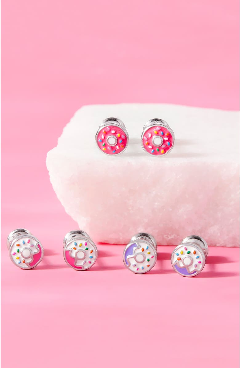 In Season Jewelry Frosted with Sprinkles Donut Earrings, Alternate, color, Purple