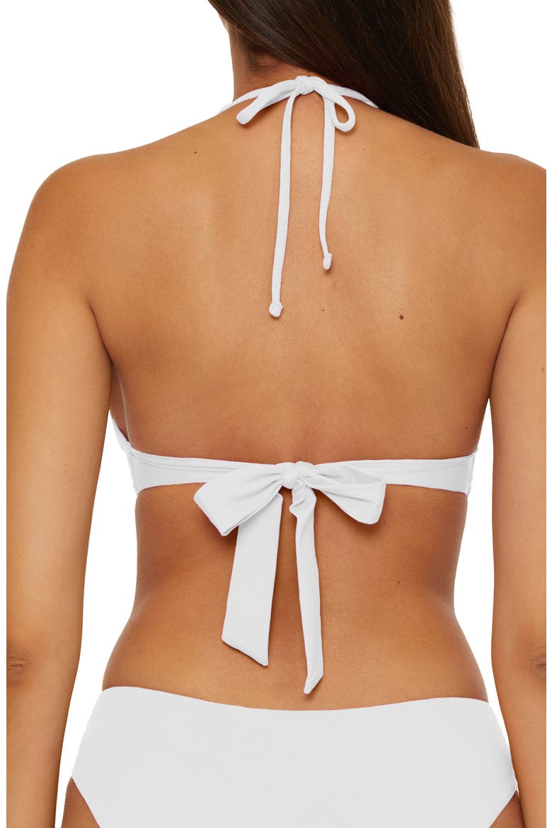 Marble Canyon Ring Halter Bikini Top, Alternate, color, WHITE