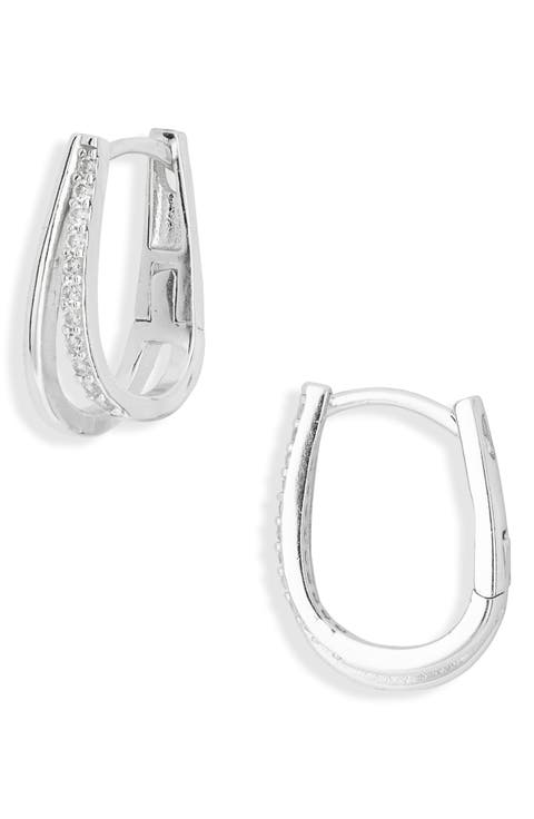 CZ Split Hoop Earrings