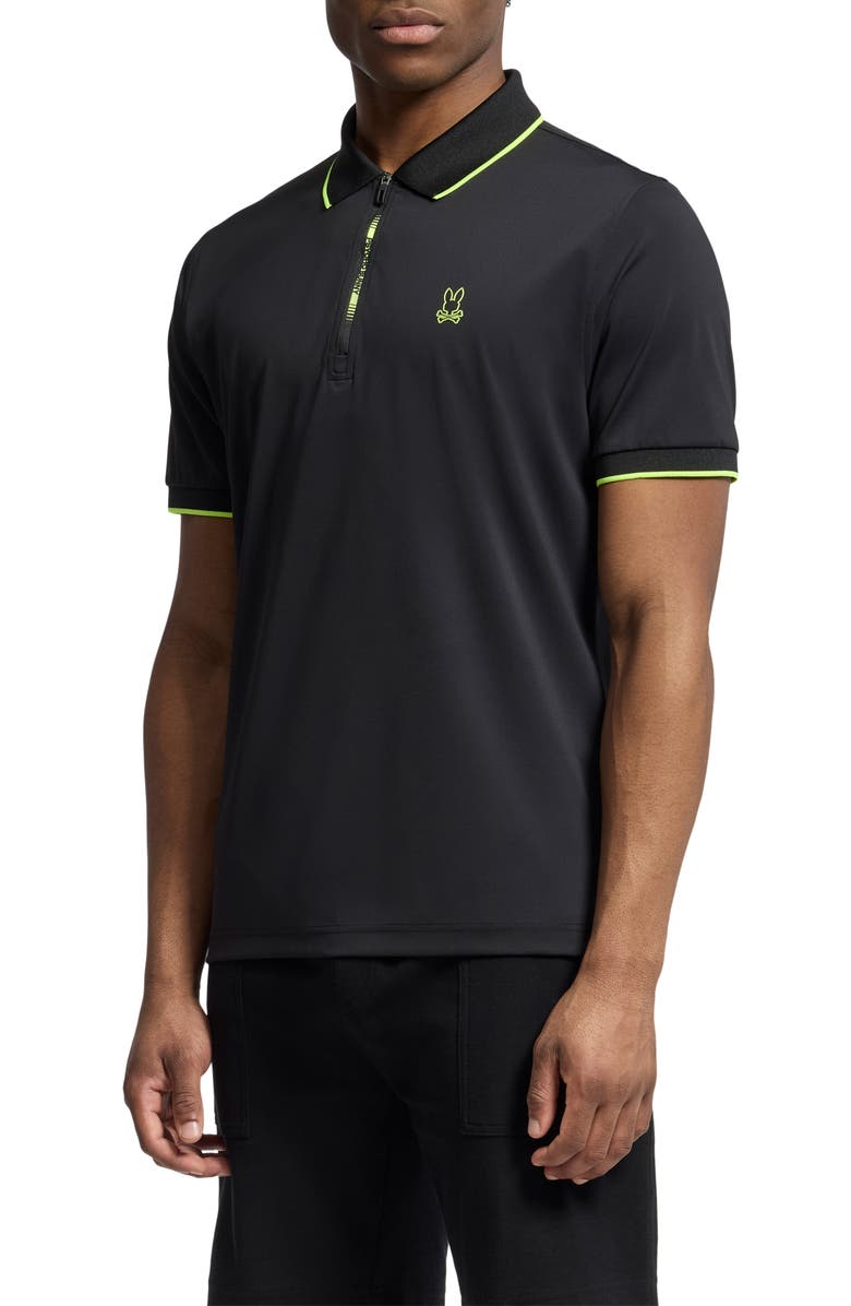 Psycho Bunny Jeffrey Tipped Zip Placket Polo, Alternate, color, 