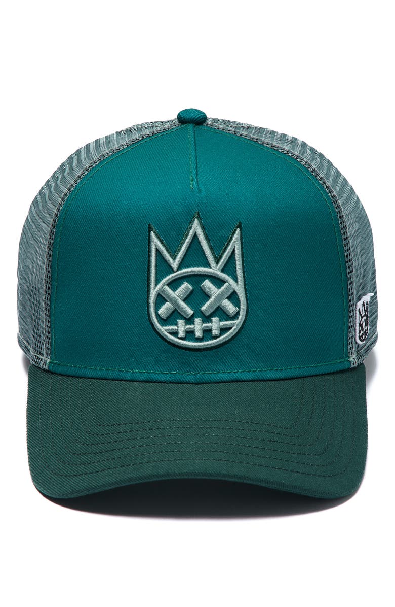 Cult of Individuality Shimuchan Logo Colorblock Trucker Hat, Alternate, color,