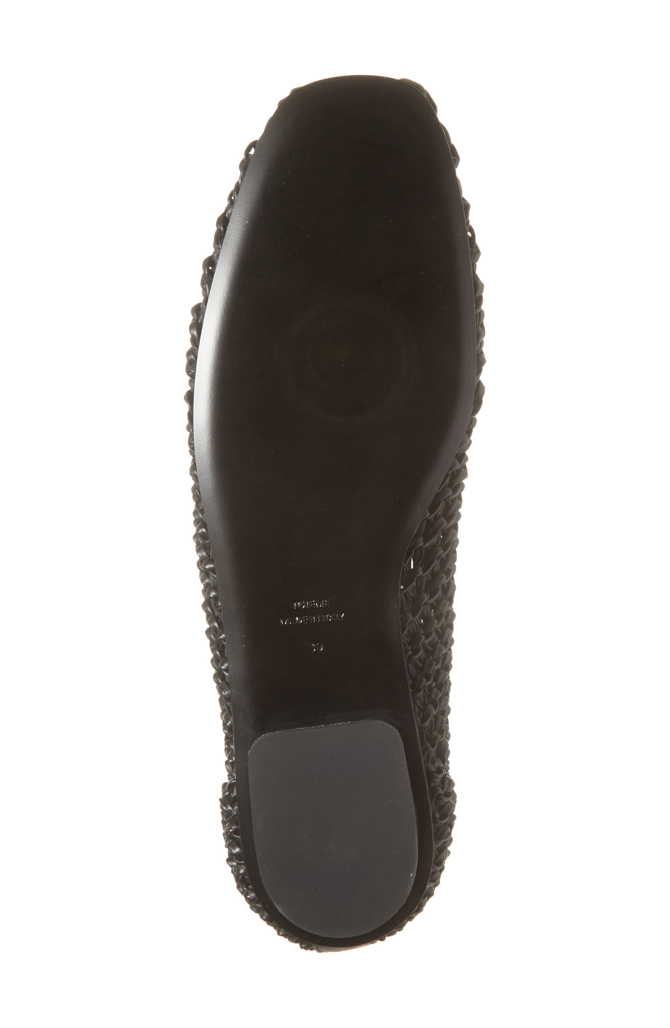 TOTEME Woven Leather Flat, Alternate, color, Black
