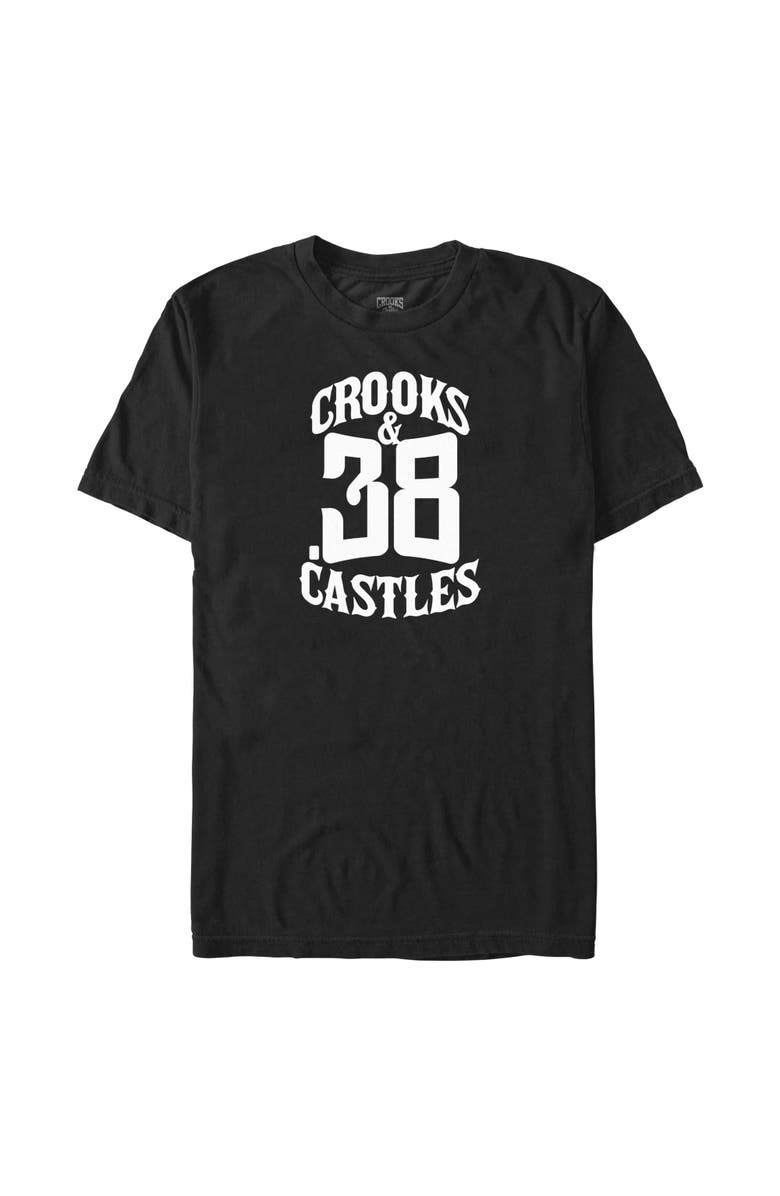 Crooks & Castles Men's Crooks & Castles Number White Logo  Graphic T-Shirt, Main, color, Black