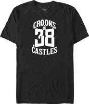 Crooks & Castles Men's Crooks & Castles Number White Logo Graphic T-Shirt